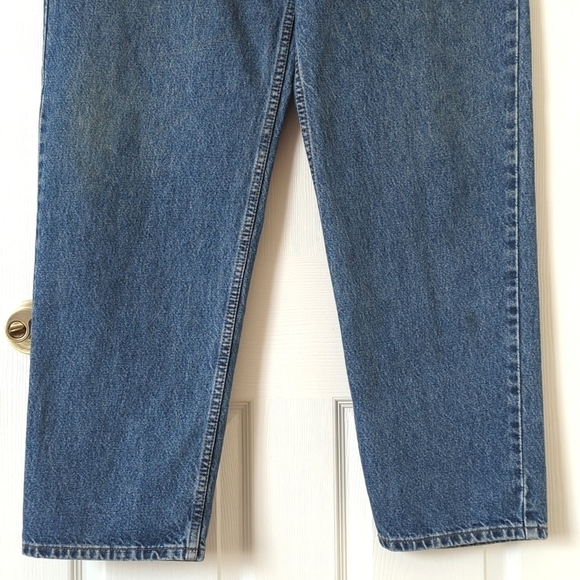 Levi's Y2K Vintage 550 Dark Wash Relaxed Fit Tapered Leg Denim Jeans 40 x 32 - Picture 3 of 15